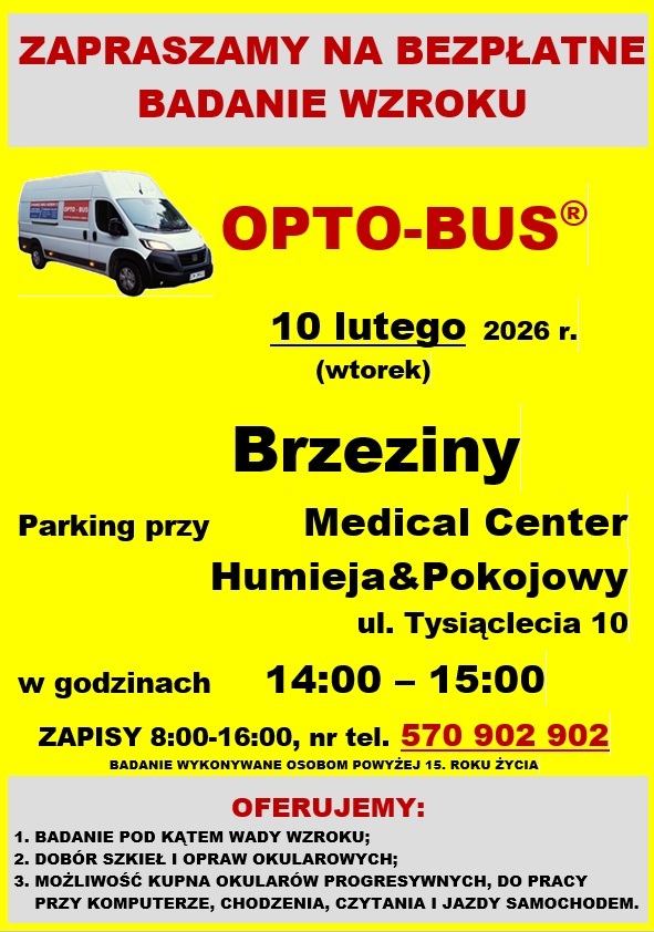 Bezpłatne badania wzroku dla mieszkańców Gminy Brzeziny