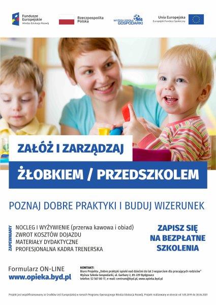 Zdjęcie przedstawia zaproszenie do udziału w szkoleniu w zakresie form opieki nad dziećmi do lat 3