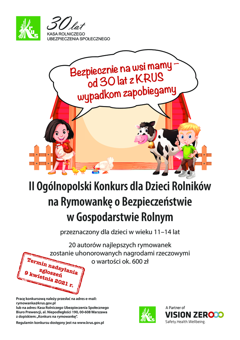 Na obrazku- plakacie znajdują się dzieci zapraszające do konkursu