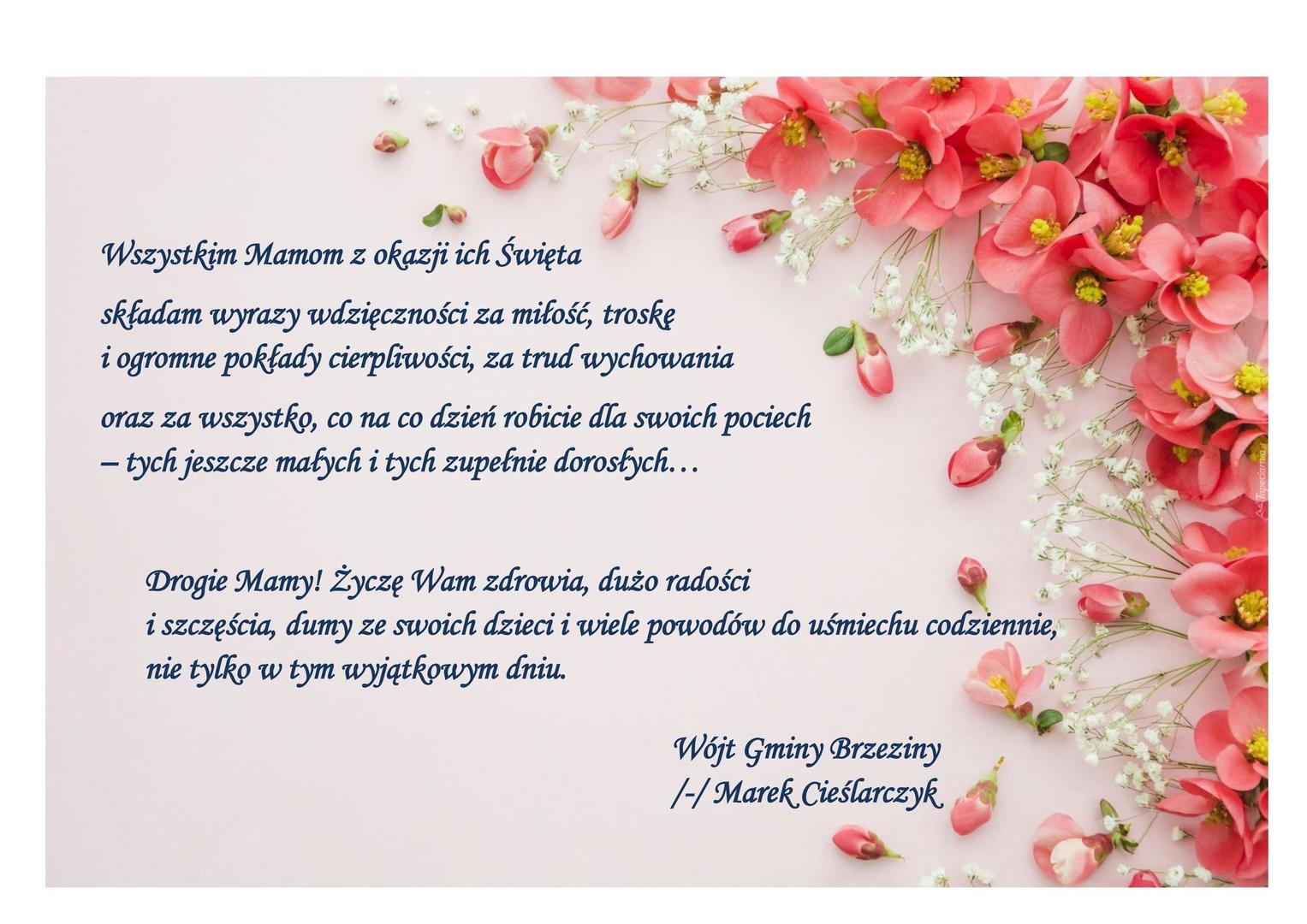 Życzenia z Okazji Dnia Matki