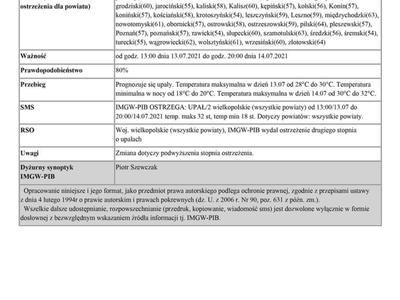 od godz. 13:00 dnia 14.07.2021 do godz. 08:00 dnia 15.07.2021