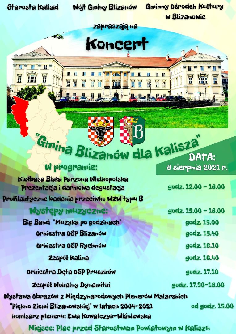 Koncert "Gmina Blizanów dla Kalisza" zaproszenie