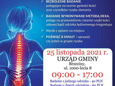 Plakat informacyjny o badaniu osteoporozy