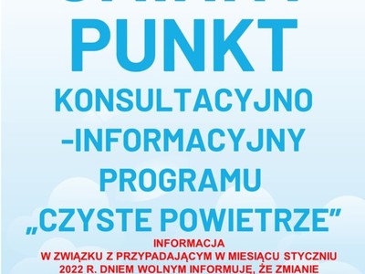 Wydłużenie czasu pracy punktu informacyjnego - Czyste Powietrze