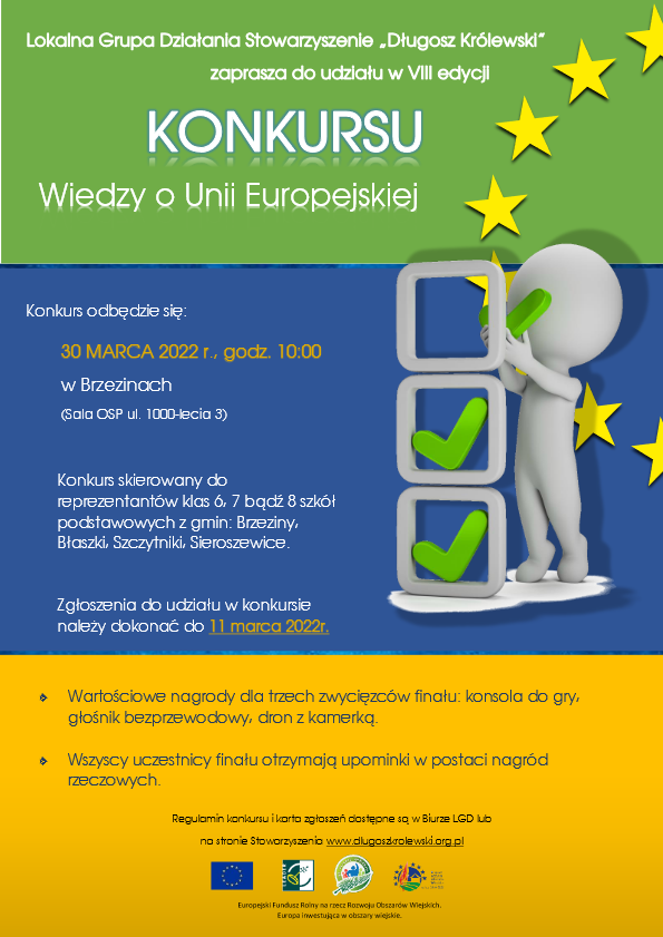 VIII edycja Konkursu Wiedzy o Unii Europejskiej zaproszenie