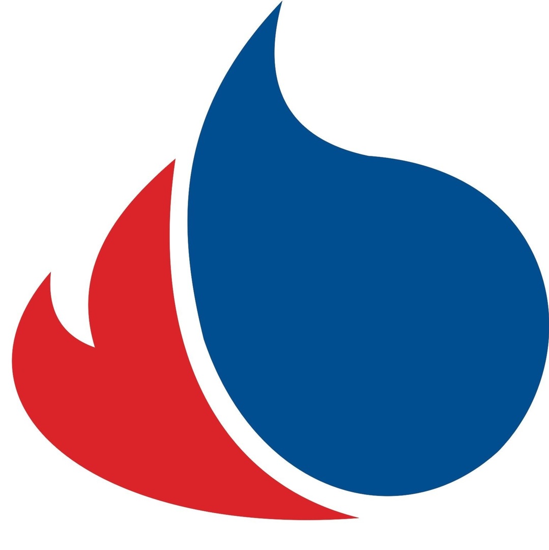 niebiesko czerwone logo