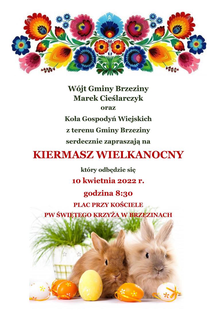 PLAKAT O KIERMASZU Z INFORMACJAMI ZAWARTYMI W TREŚCI
