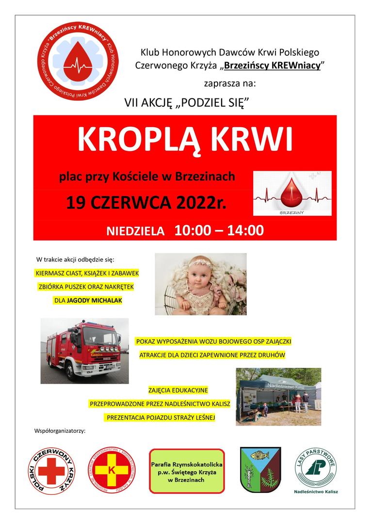 Biało-czerwony plakat informacyjny