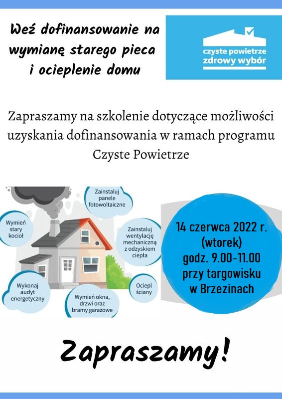 Plakat z informacjami o szkoleniu