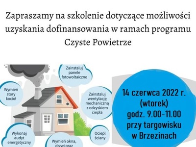 Plakat z informacjami o szkoleniu