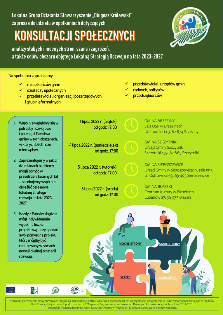 Plakat z informacjami o konsultacjach