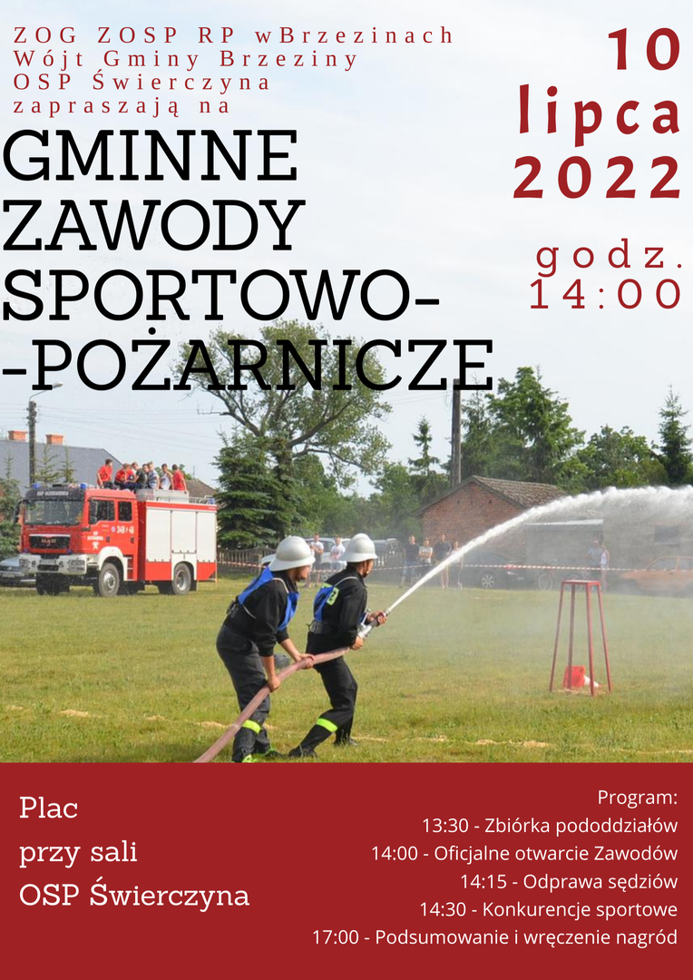 Plakat informacyjny na Zawody Strażackie 