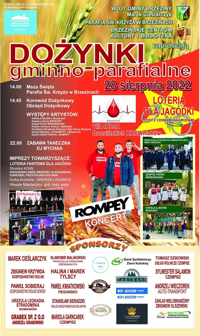 plakat, zaproszenie, informacje o dożynkach