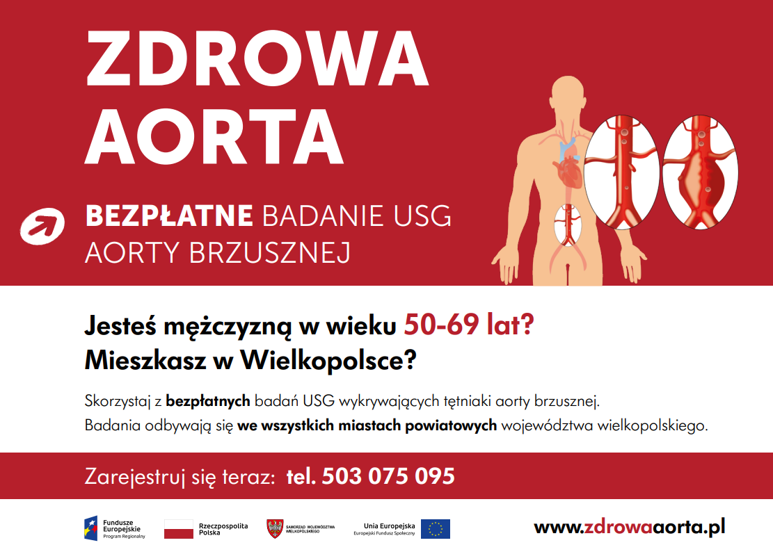zaproszenie na badanie aorty brzusznej 21.01.2023 r.