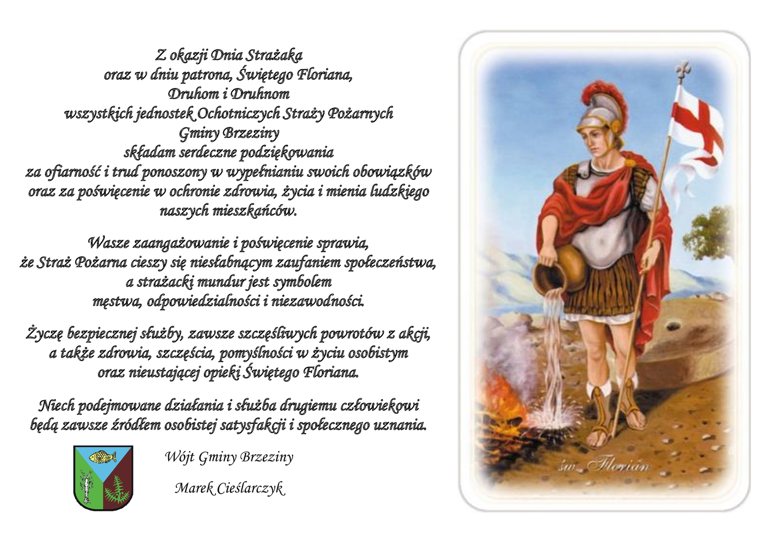 życzenia z okazji Dnia Strażaka