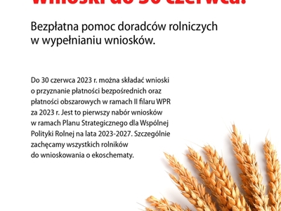 Bezpłatna pomoc doradców rolniczych przy wnioskach o dopłaty bezpośrednie