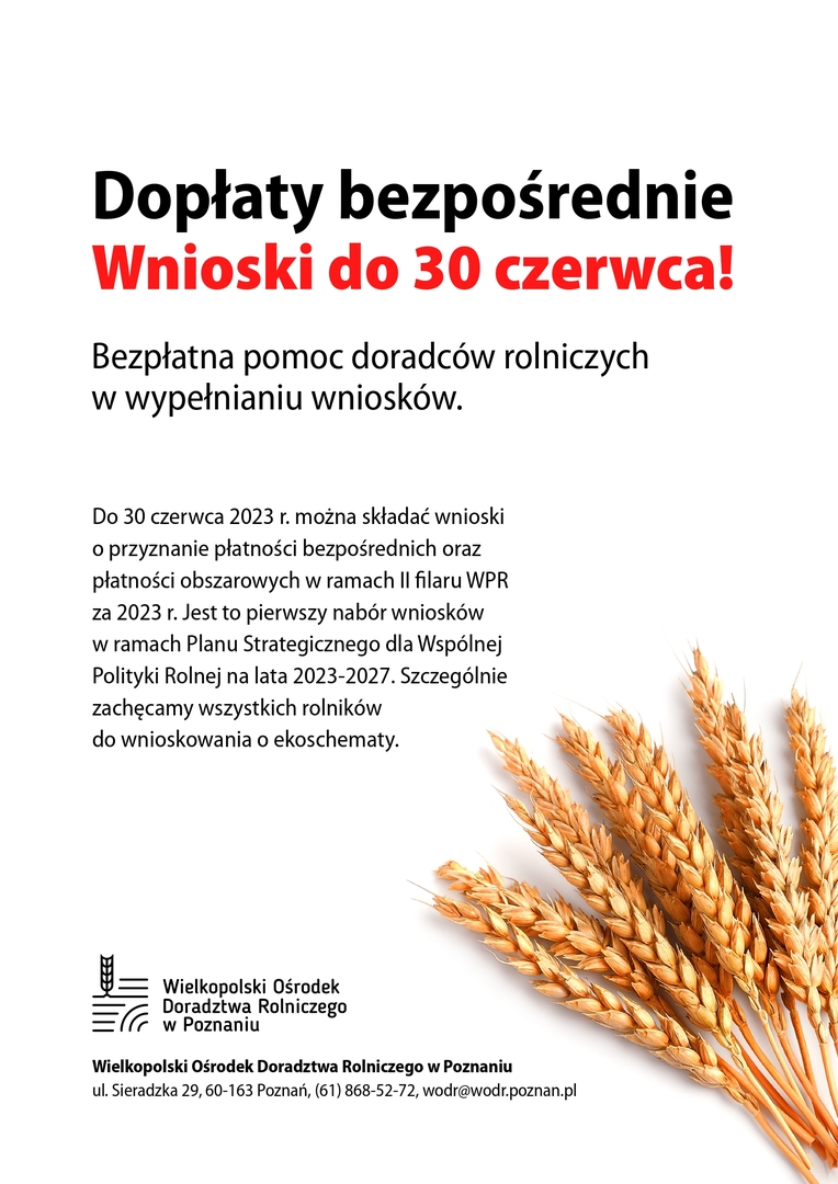 Bezpłatna pomoc doradców rolniczych przy wnioskach o dopłaty bezpośrednie