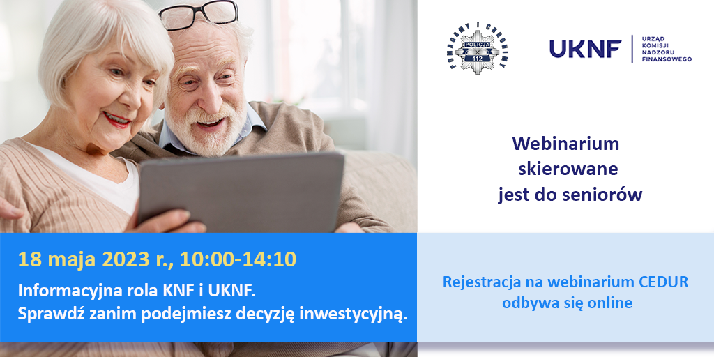zaproszenie na webinarium dla seniorów 18 maja 2023 r.