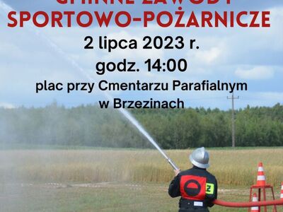 Plakat zaproszenie na Gminne Zawody Sportowo-Pożarnicze