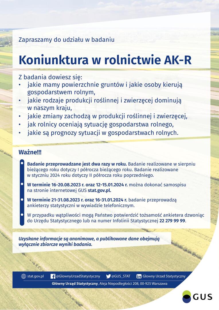 Informacja Urzędu Statystycznego w Poznaniu o badaniu statystycznym