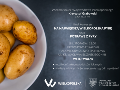 plakat Zaproszenie do udziału w konkursie na największą wielkopolską pyrę oraz potrawę z pyry