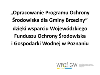 Opracowanie Programu Ochrony Środowiska dla Gminy Brzeziny