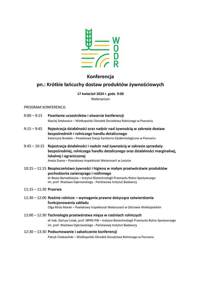 program konferencji