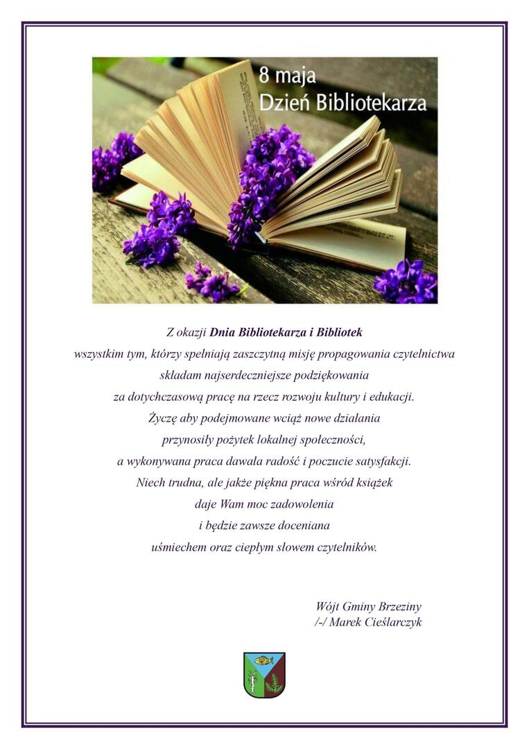życzenia z okazji dnia bibliotekarza i bibliotek