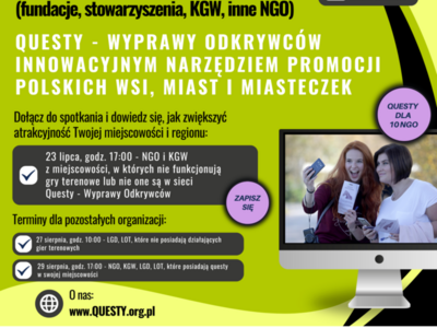 zaproszenie na webinar - gry terenowe szansą dla miejscowości