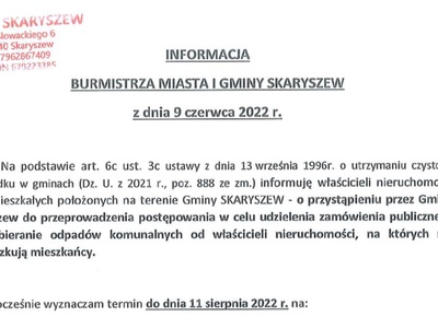 Informacja burmistrza