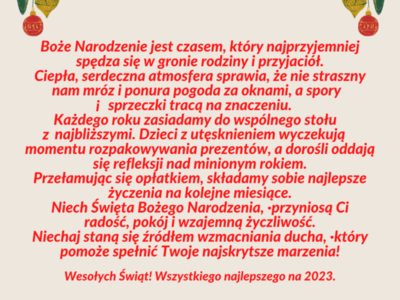 WESOŁYCH ŚWIĄT