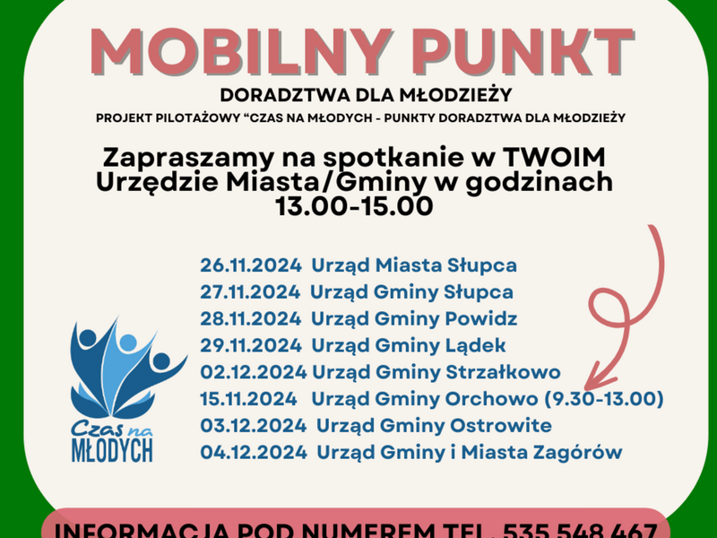 "Czas na młodych - Punkt doradczy dla młodzieży"