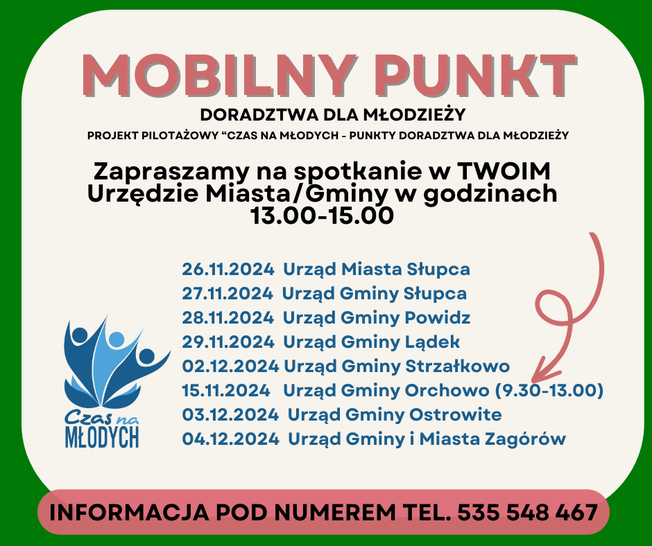 "Czas na młodych - Punkt doradczy dla młodzieży"