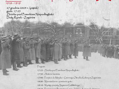 Plakat informujący o obchody 106 rocznicy Powstania Wielkopolskiego