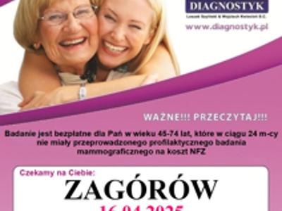 Bezpłatne badania mammograficzne