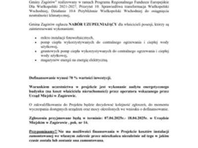 NABÓR UZUPEŁNIAJĄCY - PROJEKT PARASOLOWY