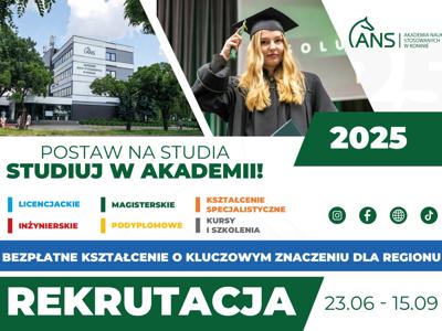 informator Akademii Nauk Stosowanych w Koninie na rok akademicki 2025/2026.