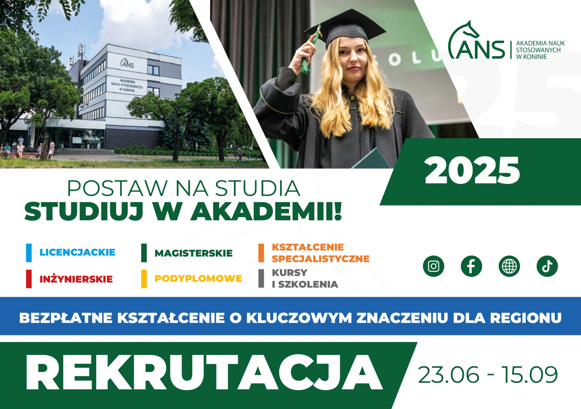 informator Akademii Nauk Stosowanych w Koninie na rok akademicki 2025/2026. 