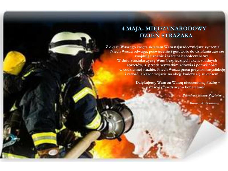 4 MAJA- MIĘDZYNARODOWY DZIEŃ STRAŻAKA
