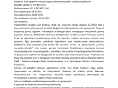 Budowa drogi dla rowerów z dopuszczeniem ruchu pieszych na odcinku od m. Drzewce do granicy Gminy 1