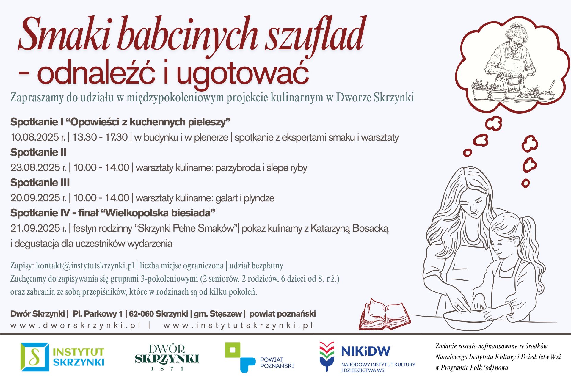 "Smaki babcinych szuflad - odnaleźć i ugotować" - rusza międzypokoleniowy projekt kulinarny w Skrzynkach 