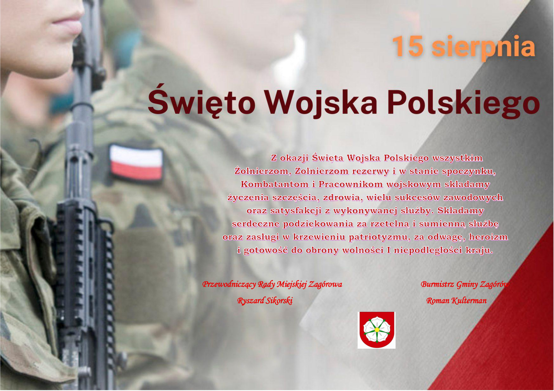 Życzenia z okazji Święta Wojska Polskiego