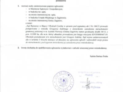 Odpis postanoweinia Sądu Rejonowego w Słupcy