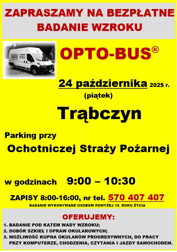 OPTO-BUS Bezpłatne badanie wzroku