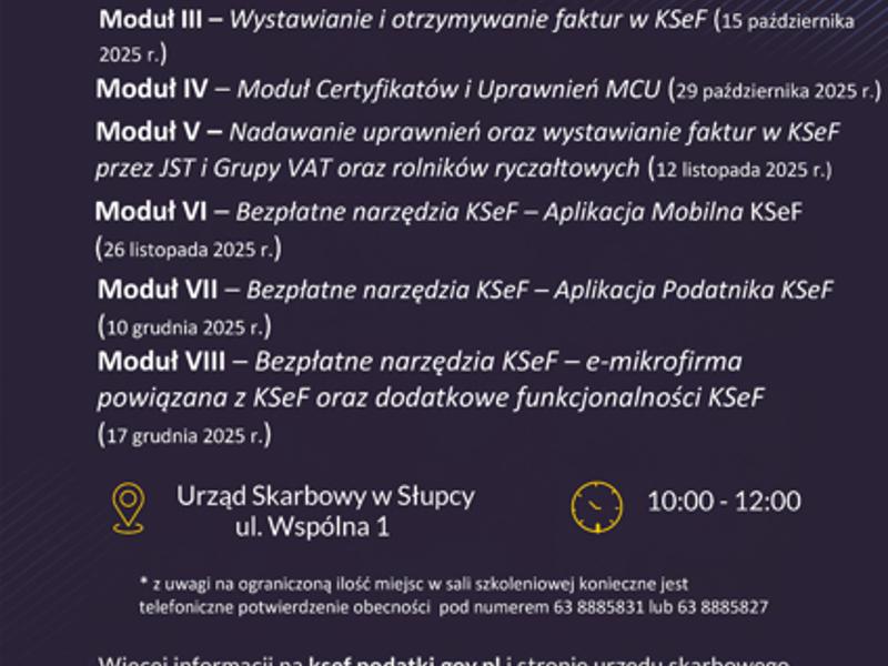Zaproszenie na cykl szkoleń KSeF