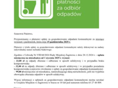 Przypomnienie o terminie płatności