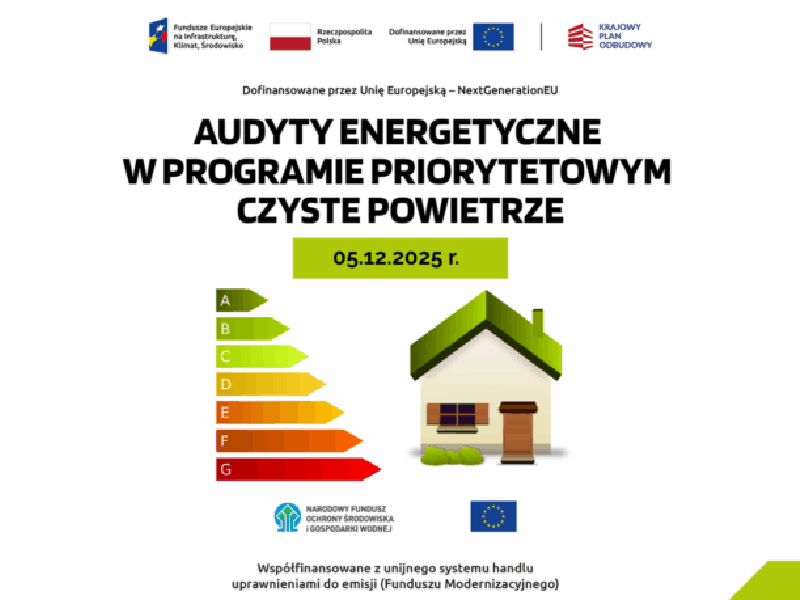 Informacja o organizowanym przez WFOŚiGW w Poznaniu szkoleniu dla audytorów energetycznych