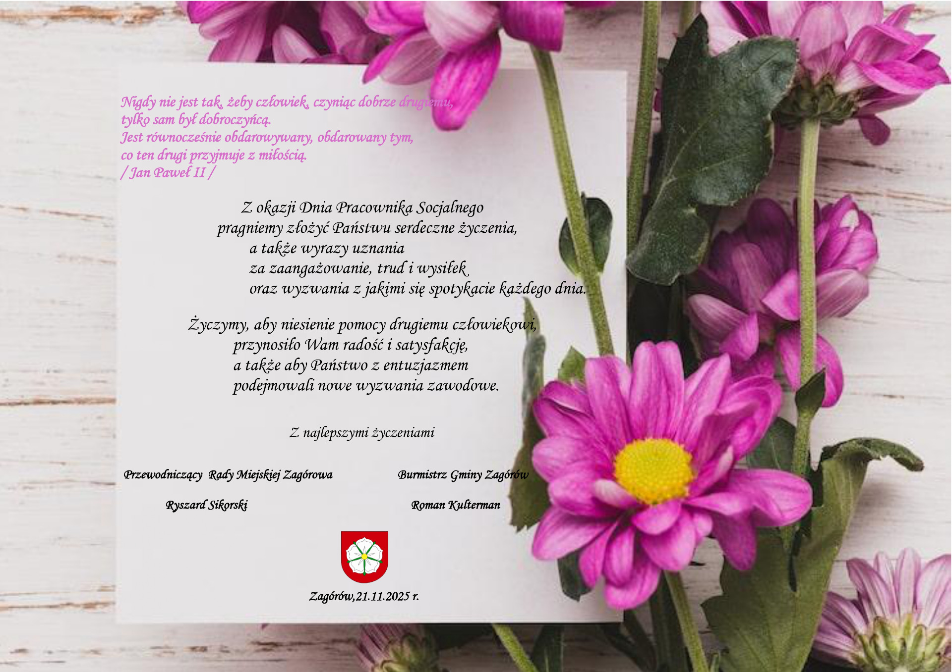 Życzenia na dzień pracownika socjalnego 