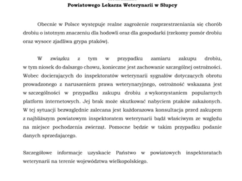 Komunikat PLW w Słupcy