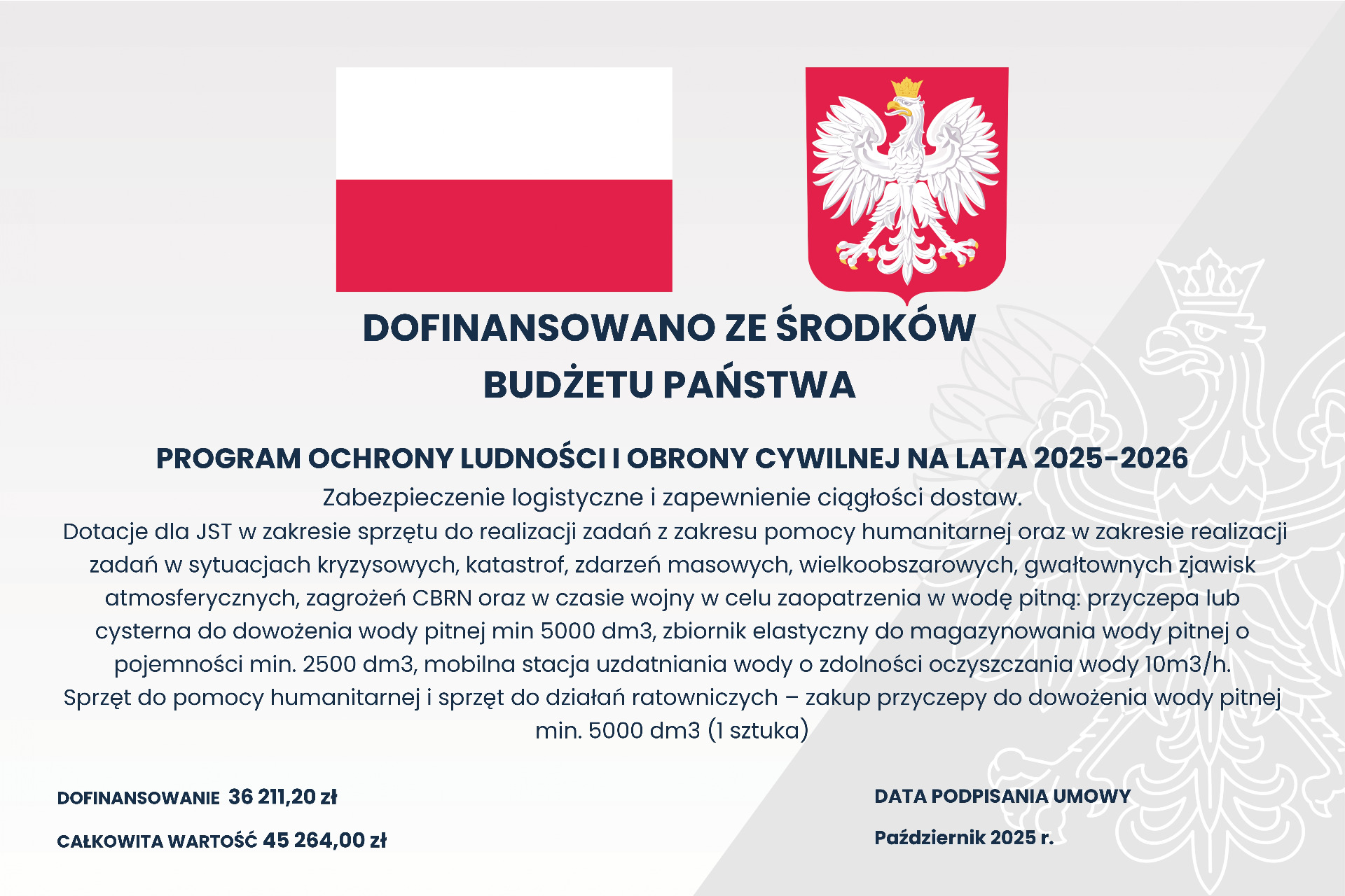 Sprzęt do pomocy humanitarnej i sprzęt do działań ratowniczych